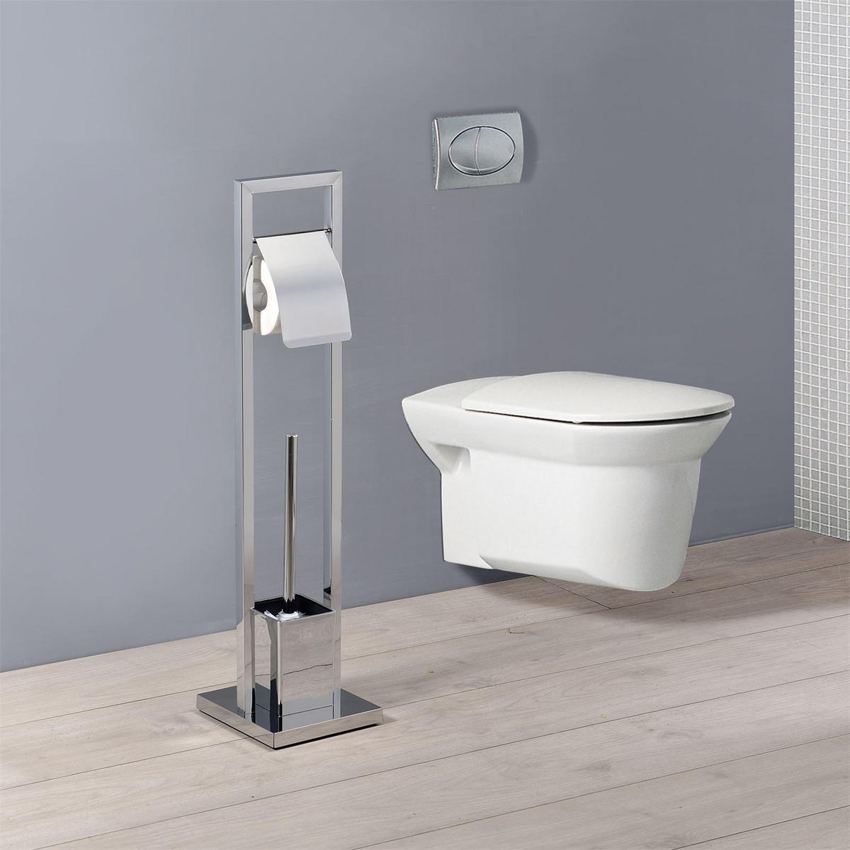 TOILETTENGARNITUR TOMA - Chromfarben, Metall (18/75/18cm) - IDIMEX
