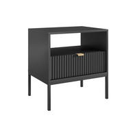 NACHTTISCH mit 1 Schublade & 1 Ablage - Schwarz - LIOUBA - Schwarz, Holz (39/56/54cm) - Pascal Morabito