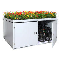 FAHRRADGARAGE 4er mit Pflanzkasten 126x220x210cm Hellgrau - Hellgrau, Metall (220/126/210cm) - PROREGAL