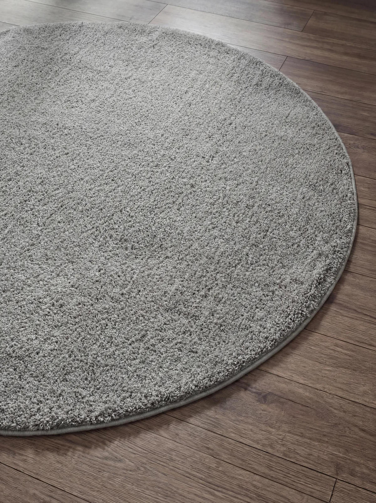 HOCHFLORTEPPICH rund Soda Grau ø 120 cm rund - Grau, Textil (120/120cm) - benuta Nest