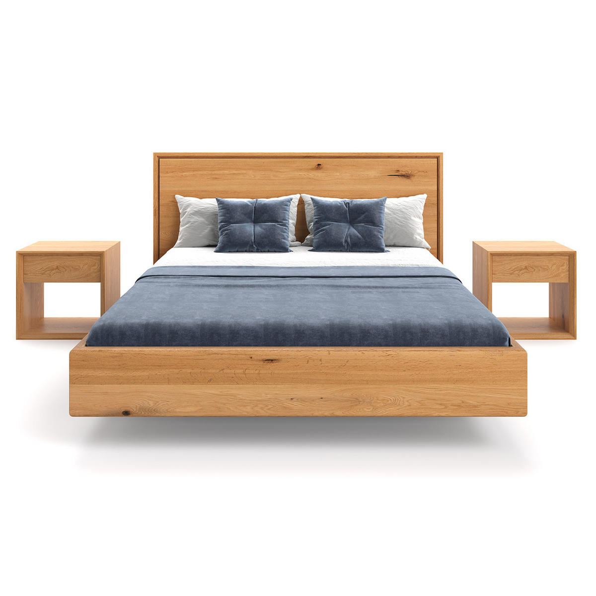 MASSIVHOLZBETT schwebend Valor aus Eiche 200x200 cm - Eichefarben/Naturfarben, Holz (200/200cm) - Danzz