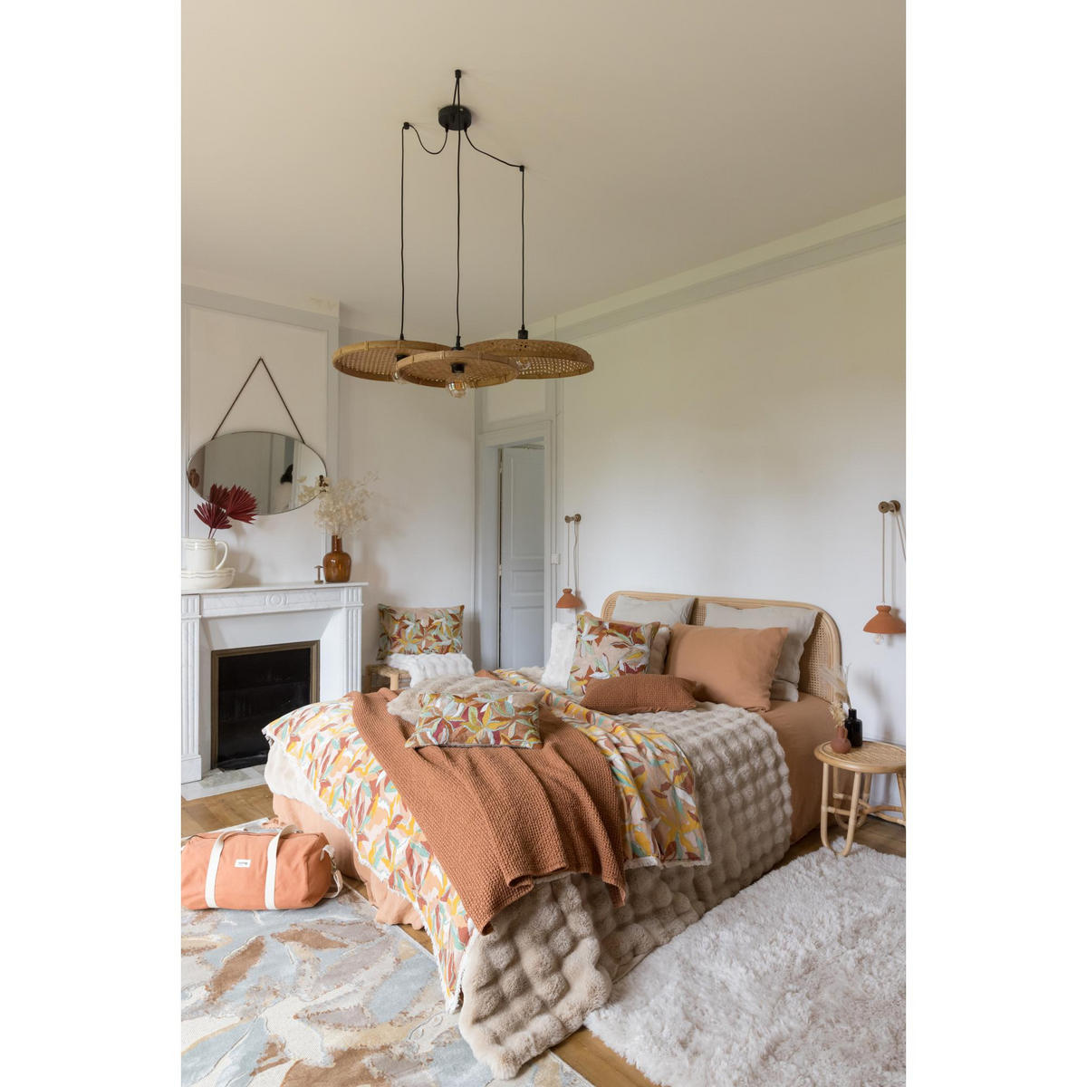 RECYCELTE DECKE Maïa kupferbraun 240 x 260 cm - Dunkelorange, Textil (240/260cm) - Vivaraise