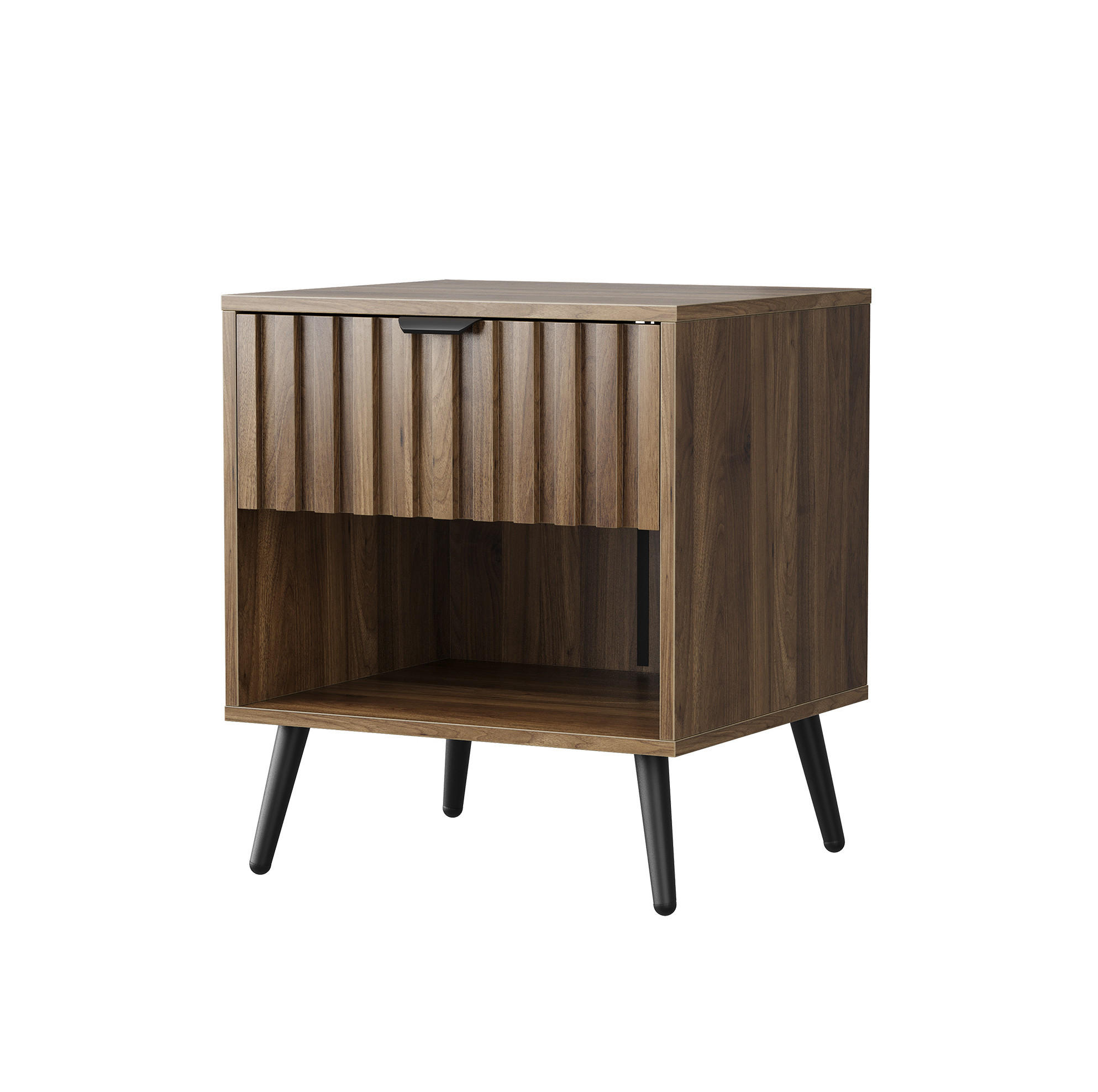 NACHTTISCH 45/53/40 cm Walnuss aus MDF mit Schublade - Walnussfarben, Holzwerkstoff (45/53/40cm) - OKMYHOME