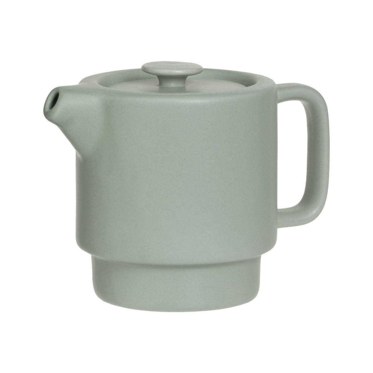 TEEKANNE mit einem Becher Nature Pfefferminzgrün 13,5/10/15 cm - Grün, Keramik (10/13.5cm) - Secret de Gourmet