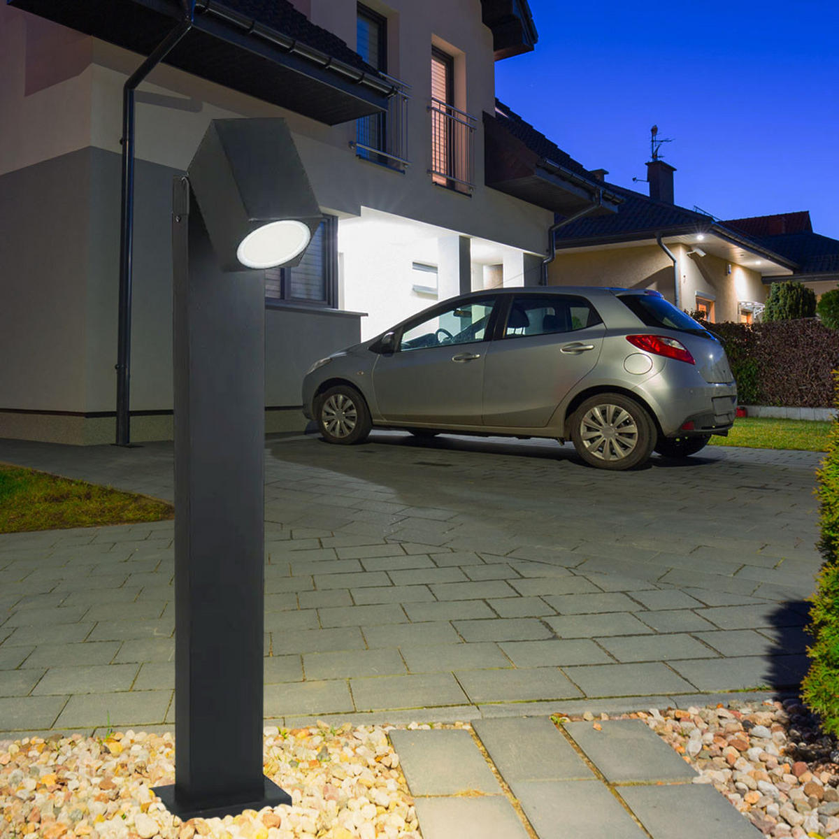 LED STEHLEUCHTE Aluminium Schwarz - Schwarz, Metall (11.75/10.5/80cm)