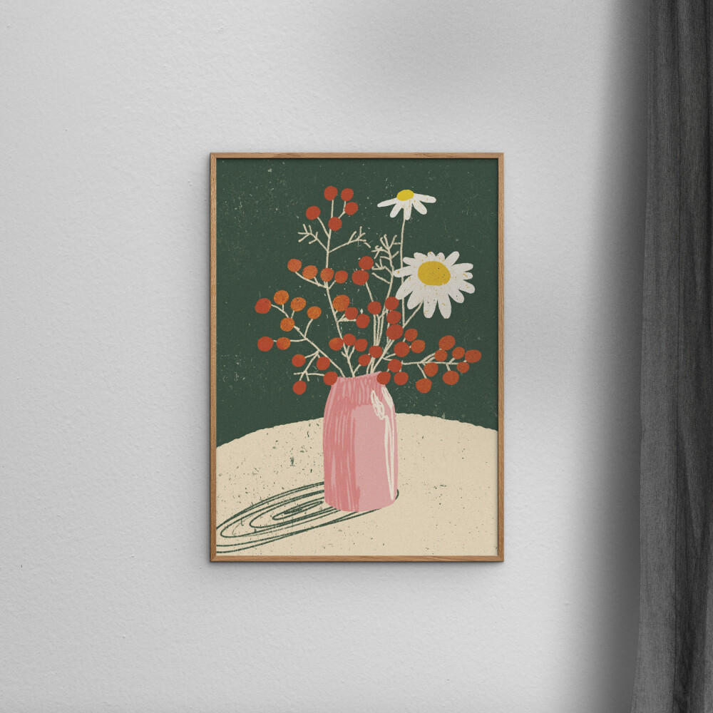POSTER Gigi Rosado - Winter Bouquet - Grün, Papier (70/100/0.1cm) - Poster&Frame