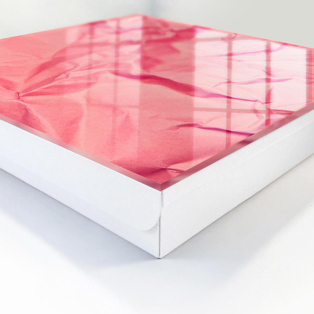 SCHLÜSSELBOX Weiß 30x30 cm – Türöffnung nach rechts - Rosa Textur - Pink, Metall (30/30/5cm) - TULUP