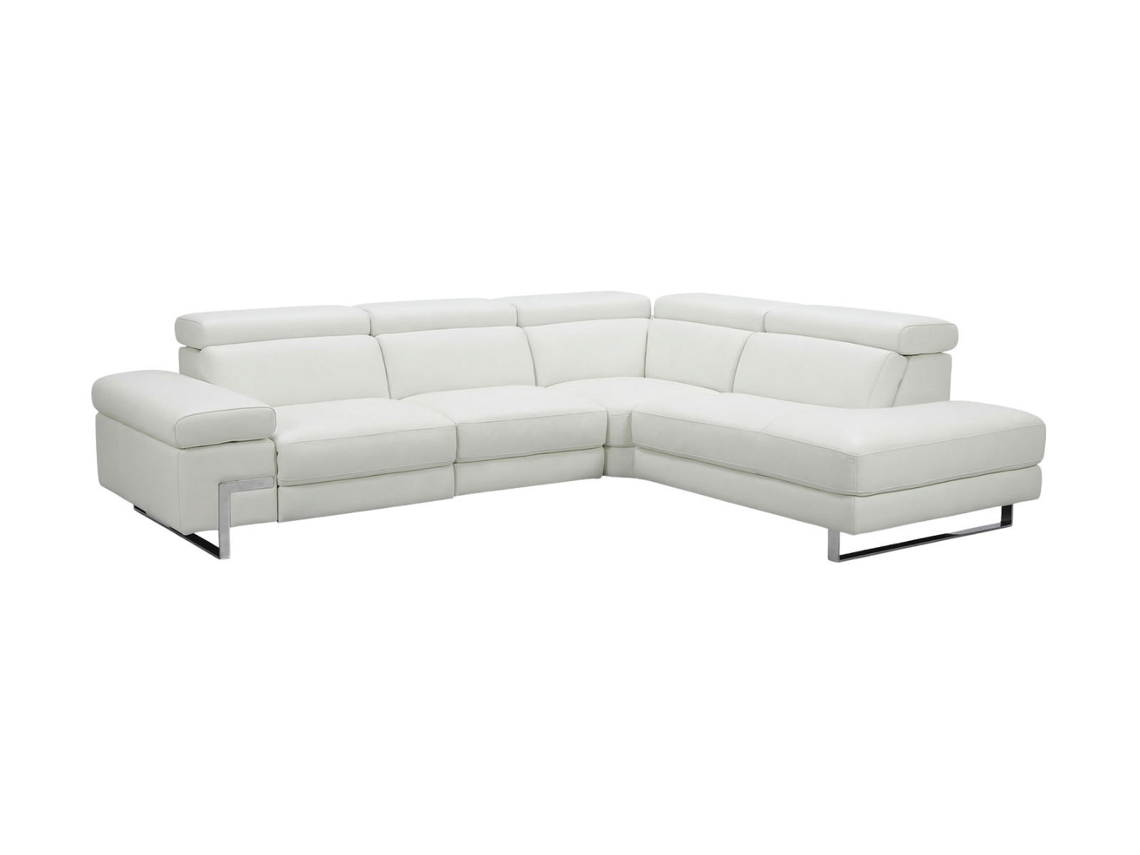 ECKSOFA Opera Echtleder Weiß - Weiß, Leder/Metall (269/218cm)