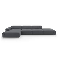 ECKSOFA links Jodie aus strukturiertem Stoff dunkelgrau 5 Sitzplätze - Dunkelgrau, Textil (166/341cm) - Micadoni
