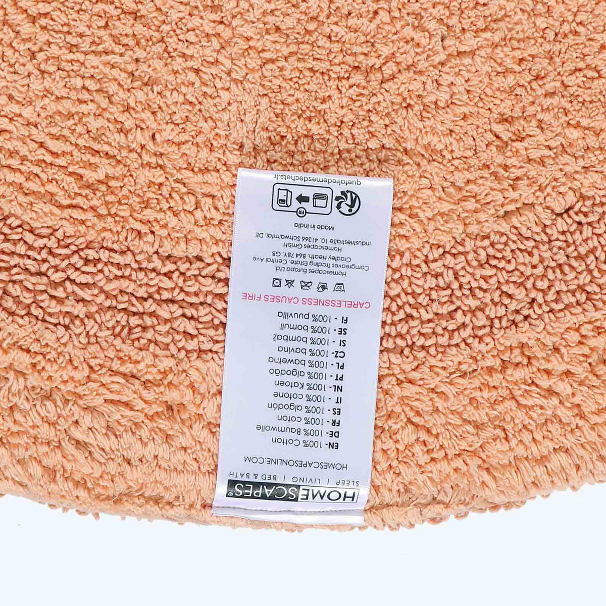 BADEMATTE 80 cm rund, 100% Baumwolle, wendbar - Orange, Textil (80/80cm) - Homescapes