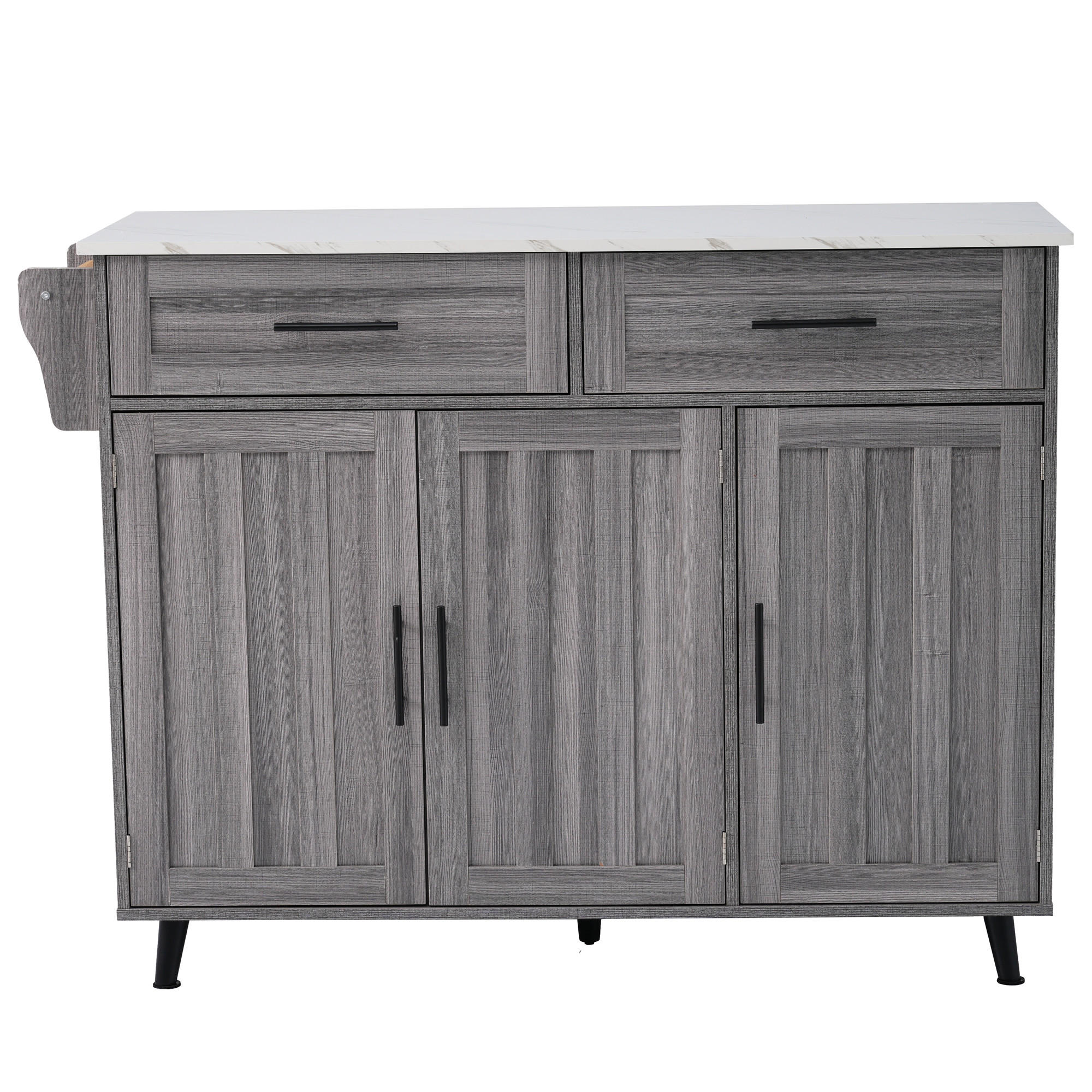 KÜCHENINSEL Grau-Weiß 129/46/91.5 cm - Grau, Holzwerkstoff (129/91.5/46cm) - PANGIVO