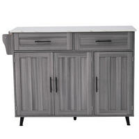KÜCHENINSEL Grau-Weiß 129/46/92 cm - Grau, Holzwerkstoff (129/91.5/46cm) - PANGIVO