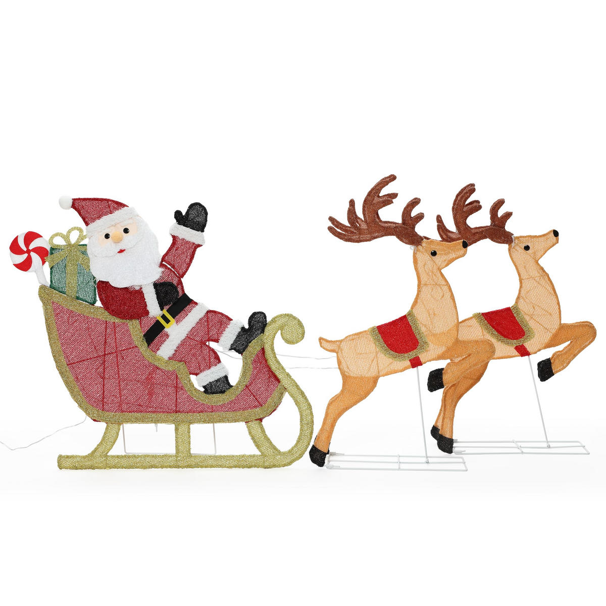 WEIHNACHTSDEKO HTHD0233 - Gelb/Rot, Textil/Metall (14/74/166cm) - Hometopia