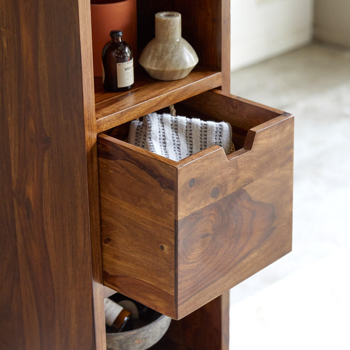 HOCHSCHRANK Kwarto Braun aus Palisander - Braun, Holz (35/150/30cm) - Tikamoon