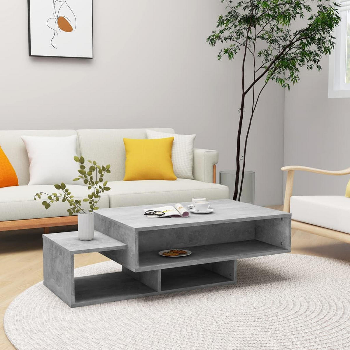 COUCHTISCH Betongrau 105x55x32 cm Holzwerkstoff - Grau, Holzwerkstoff (105/55/32cm) - furnicato