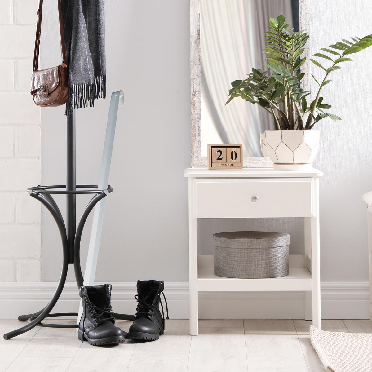 ŠATKOHÁK - strieborná, kov (4/3.5/70cm) - Relaxdays