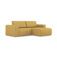 ECKSOFA Rechts Strukturstoff Stoff Gelb - Currygelb/Gelb, Kunststoff/Textil (224/167cm) - Makamii