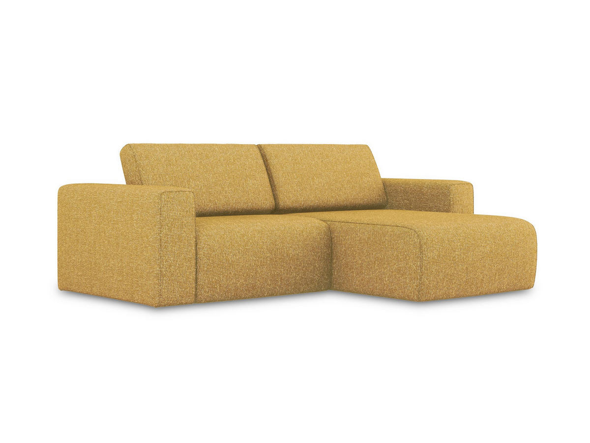 ECKSOFA Rechts Strukturstoff Stoff Gelb - Currygelb/Gelb, Kunststoff/Textil (224/167cm) - Makamii