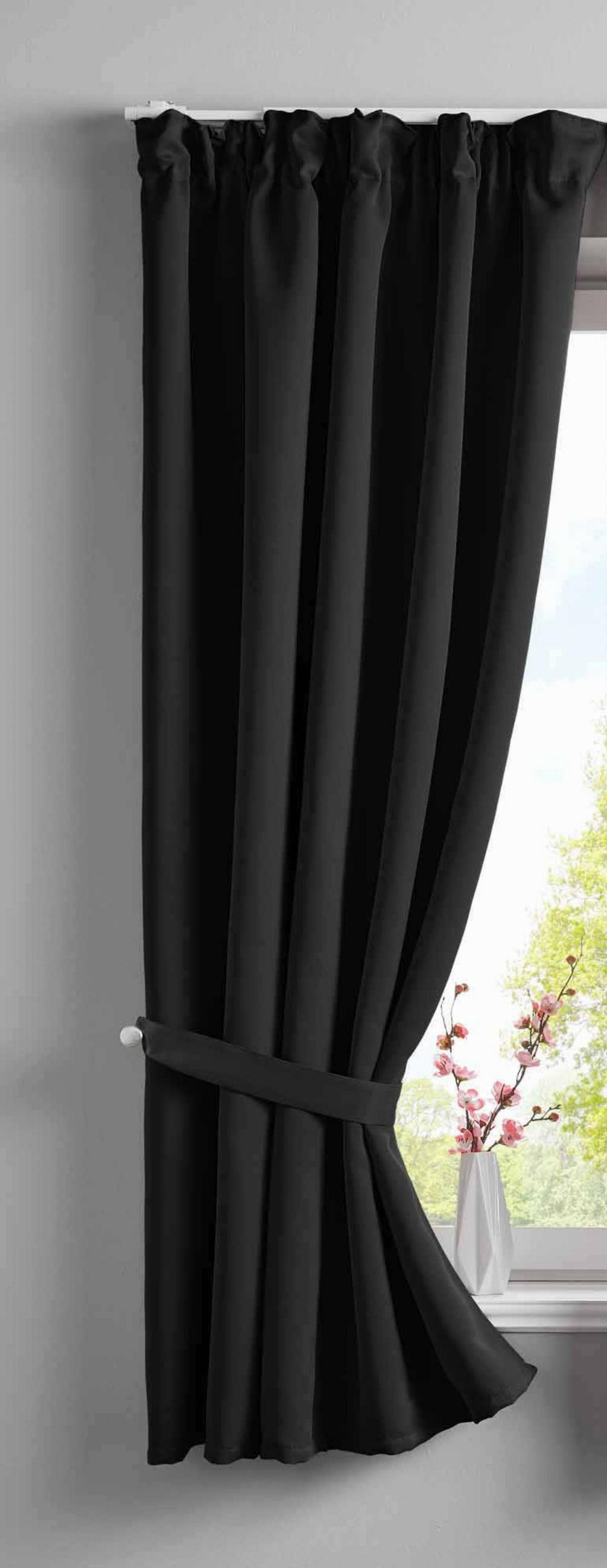 VORHANG »NewYork« HxB 160x140 cm Schwarz - Schwarz, Textil (140/160cm) - Gardinenbox