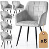 POLSTERSTUHL 6er Set, Metallbeine Grau 54/82/58 - Grau, Textil (54/82/58cm) - RAUMHIRSCH FURNITURE