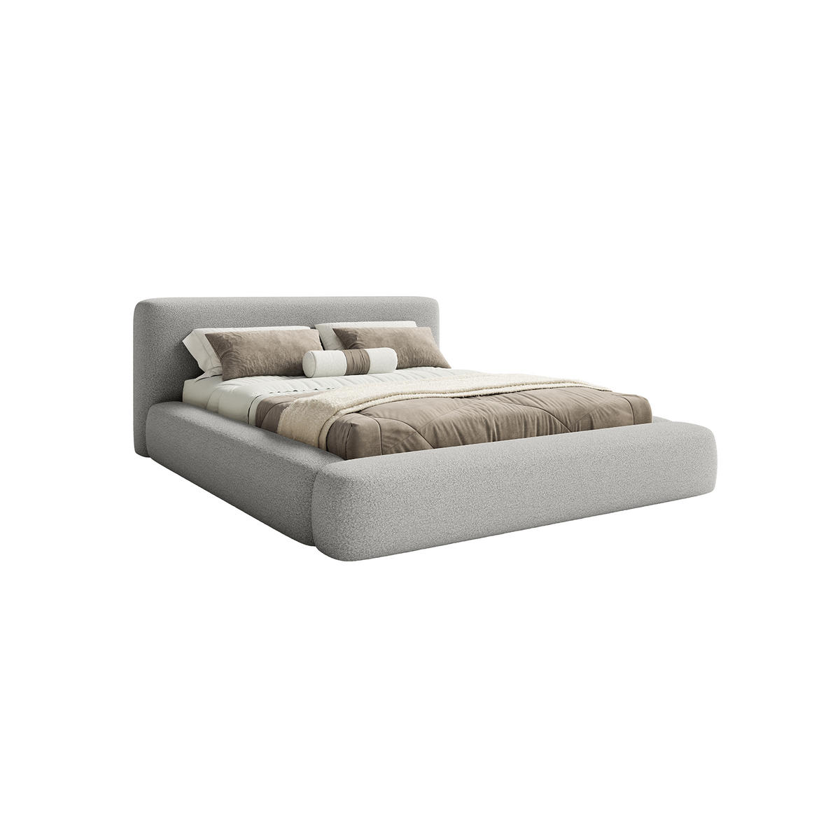 POLSTERBETT Fummo 180x200 cm, Hellgrau - Hellgrau, Textil (180/200cm) - Fedve