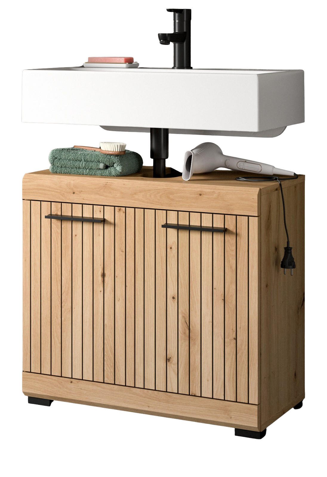Inn.Furn Waschbeckenunterschrank Eiche Artisan 60x56x34 cm