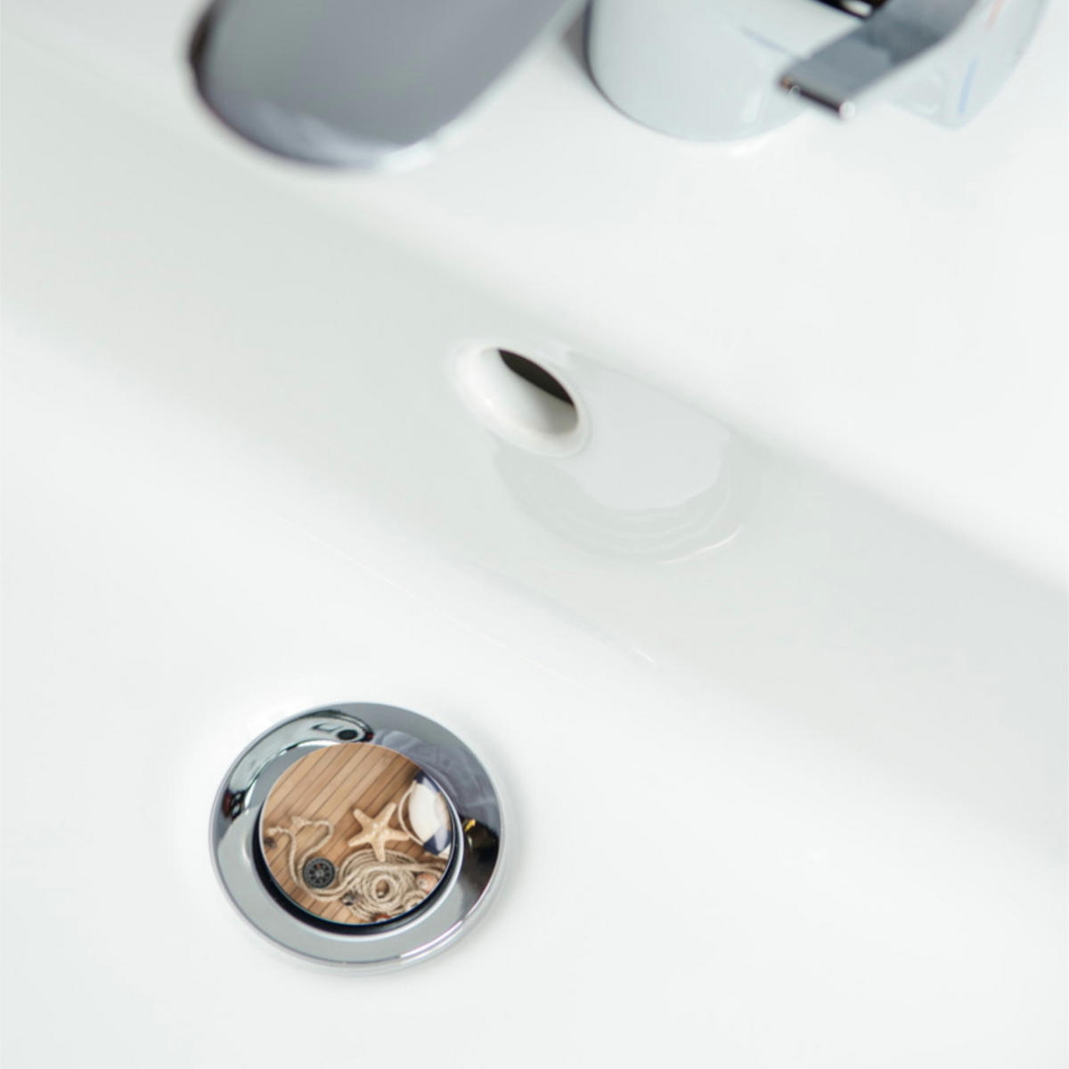 WASCHBECKENSTÖPSEL Maritime - Braun, Kunststoff/Metall (4/7/7cm) - Sanilo