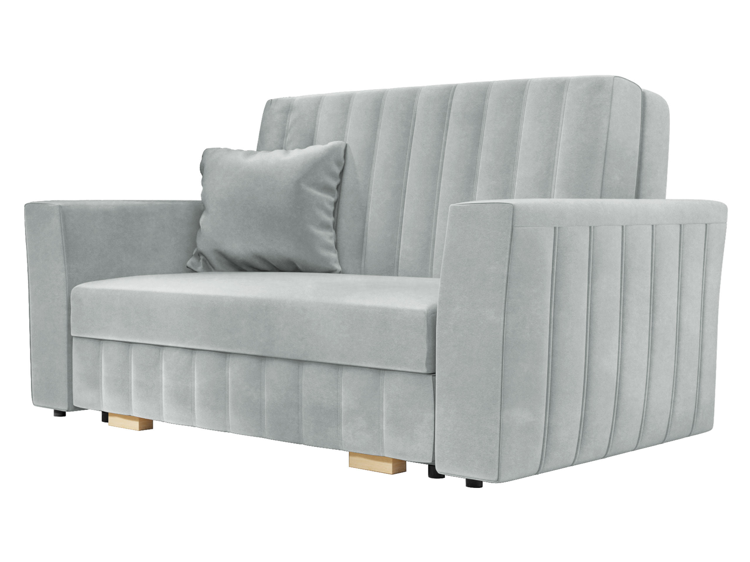 SCHLAFSOFA Viva Glam II - Hellgrau/Naturfarben, Holz/Kunststoff (145/85/98cm) - MIRJAN24