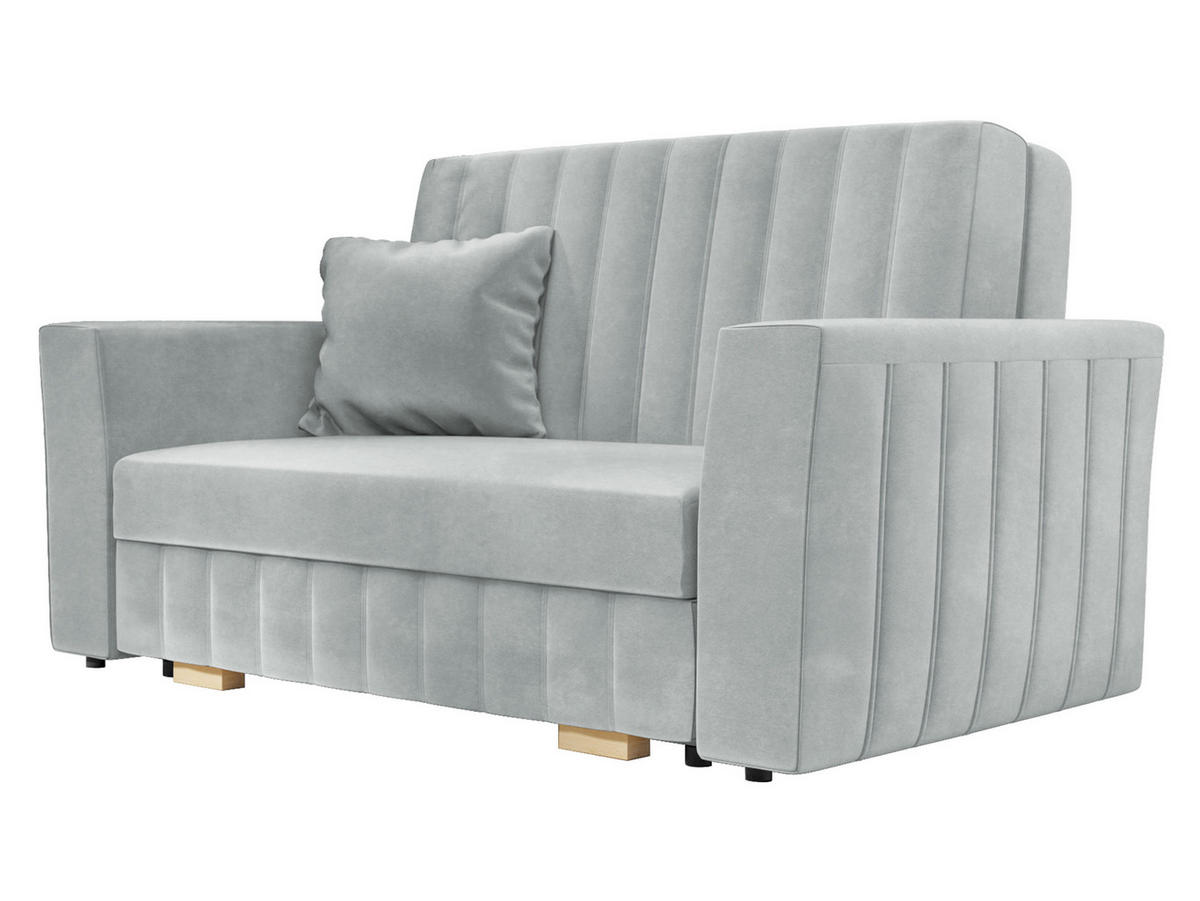 SCHLAFSOFA Viva Glam II - Hellgrau/Naturfarben, Holz/Kunststoff (145/85/98cm) - MIRJAN24