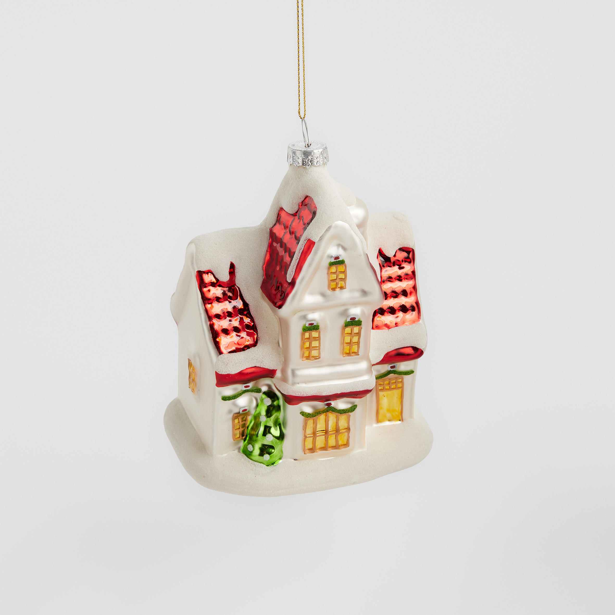 WEIHNACHTSKUGEL Glas MATTONE, 7x12 cm, Haus, Christbaumkugeln, Weihnachtsdeko Xmas, Christmas Deko - Rot, Glas (9.5/7/12cm) - home&you