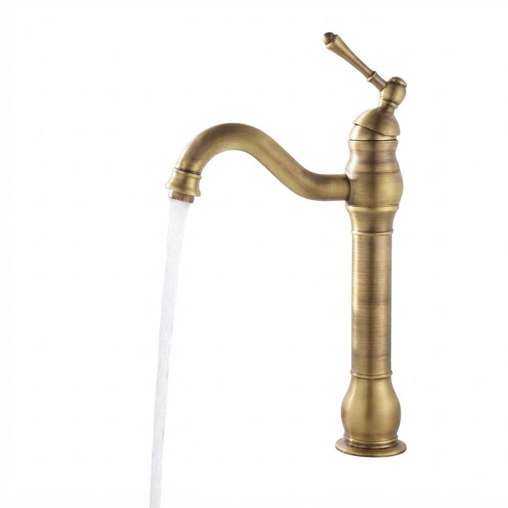BADEZIMMERARMATUR, Wasserzulaufrohr, 32.5 x 21.5 cm, gold - Goldfarben, Metall (41/7/24cm) - Vallsero