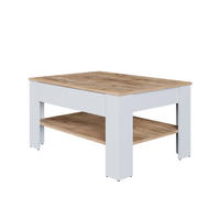 COUCHTISCH Milan Weiß/Goldkraft Eiche 92.2 x 65 cm - Honigeiche/Weiß, Holzwerkstoff (65/92.2/48cm) - Vicco