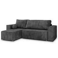 ROHOVÁ SEDAČKA RAVELO grafitová - šedá/grafitová, dřevo/textil (240/140cm) - MASSENO