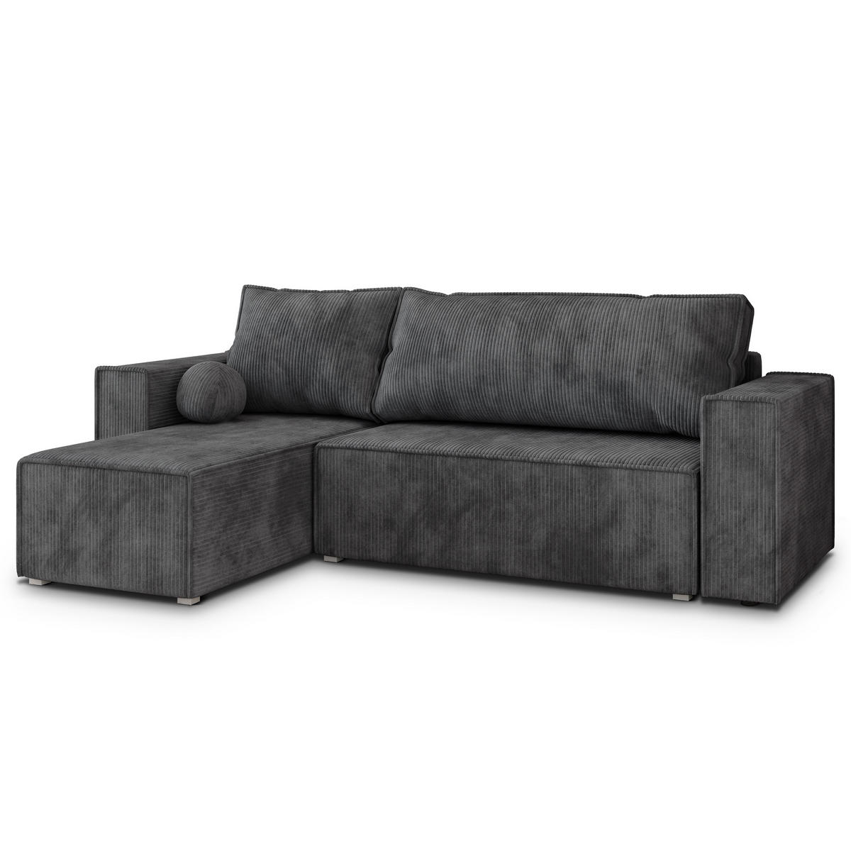 ROHOVÁ SEDAČKA RAVELO grafitová - šedá/grafitová, dřevo/textil (240/140cm) - MASSENO