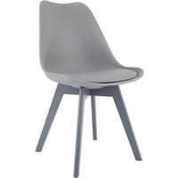 STUHL Kunststoff Grau/Grau - Eukalyptusholzfarben/Grau, Holz/Kunststoff (49/83/50cm) - CLP