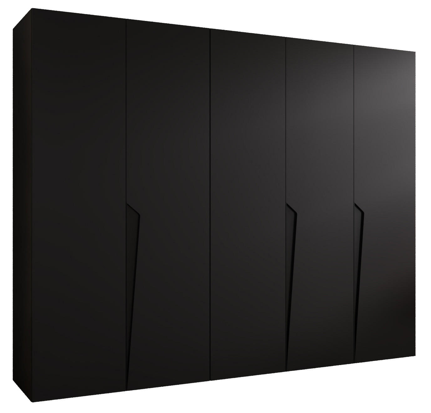 Abiks Möbel Drehtürenschrank Schwarz, Schwarz 250x202x52 cm