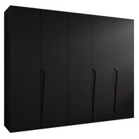 DREHTÜRENSCHRANK 202/250/52 5-türig - Schwarz, Holz/Metall (250/202/52cm) - Abiks Möbel