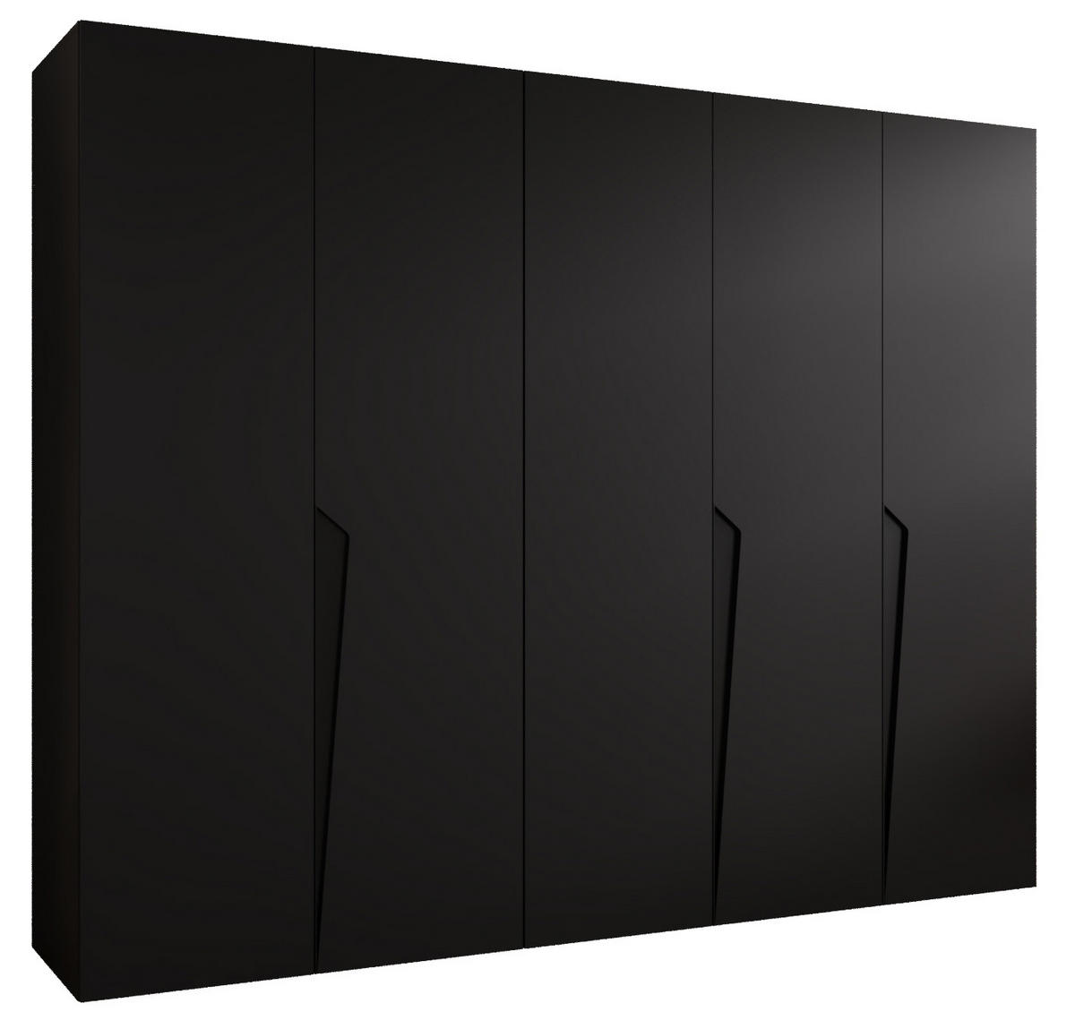 DREHTÜRENSCHRANK 202/250/52 5-türig - Schwarz, Holz/Metall (250/202/52cm) - Abiks Möbel