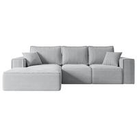 ECKSOFA mit Schlaffunktion und Bettkasten SERRA-L-S - 266x161x87 cm Grau Cord - Schwarz/Grau, Holzwerkstoff/Kunststoff (266/161cm) - ALTDECOR