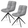 DREHSTUHL Dallas samt hellgrau (2er-Set) - Hellgrau, Textil (45/84/45cm) - Juskys