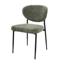 ESSZIMMERSTUHL 2er Set aus Stoff, grün - Schwarz/Grün, Textil/Metall (57/80/58cm) - Giga Meubel