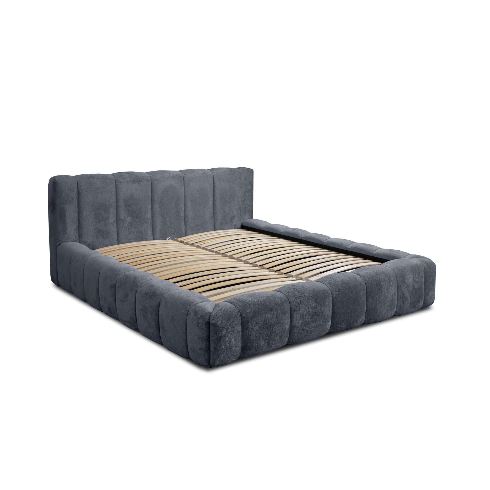 POLSTERBETT Hailey In Tender Way - Dunkelblau, Holzwerkstoff/Textil (160/200cm) - Fun Möbel