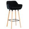 BARHOCKER Grande, Gestell Holz, Samt Schwarz - Schwarz/Braun, Holz/Textil (55/99/46cm) - TPFLiving