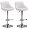 BARHOCKER 2er Set Lederlook weiß - Chromfarben/Weiß, Textil/Metall (46/83/49cm) - CLP