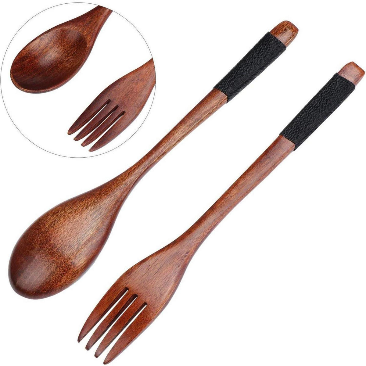 BESTECKSET Holz 6-teilig - Braun, Holz
