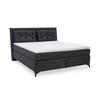 BOXSPRINGBETT 180x200 cm mit Bonell-Wende-Federkernmatratzen H2/H3, Bonell-Federkernpolsterung, PU-Schaum-Topper, 2 Kissen, Chenille Anthrazit / 20031 - Anthrazit/Schwarz, Textil/Metall (180/200cm) - luma-home