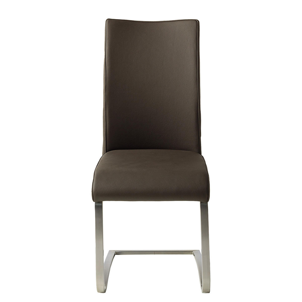 FREISCHWINGER - Edelstahlfarben/Braun, Leder/Metall (43/103/52cm) - home24