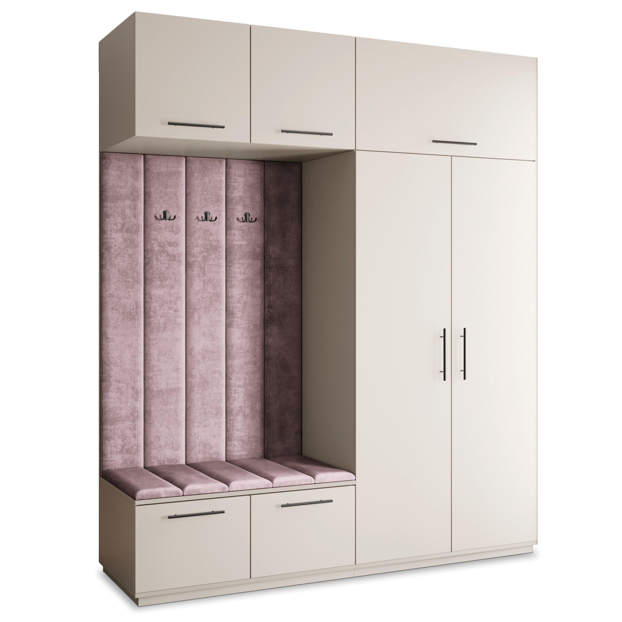 GARDEROBENSCHRANK REMA 200/240/60 cm Modern Garderobe-Set Kaschmir - Kaschmir/Lila, Holzwerkstoff (200/240/60cm) - MASSENO