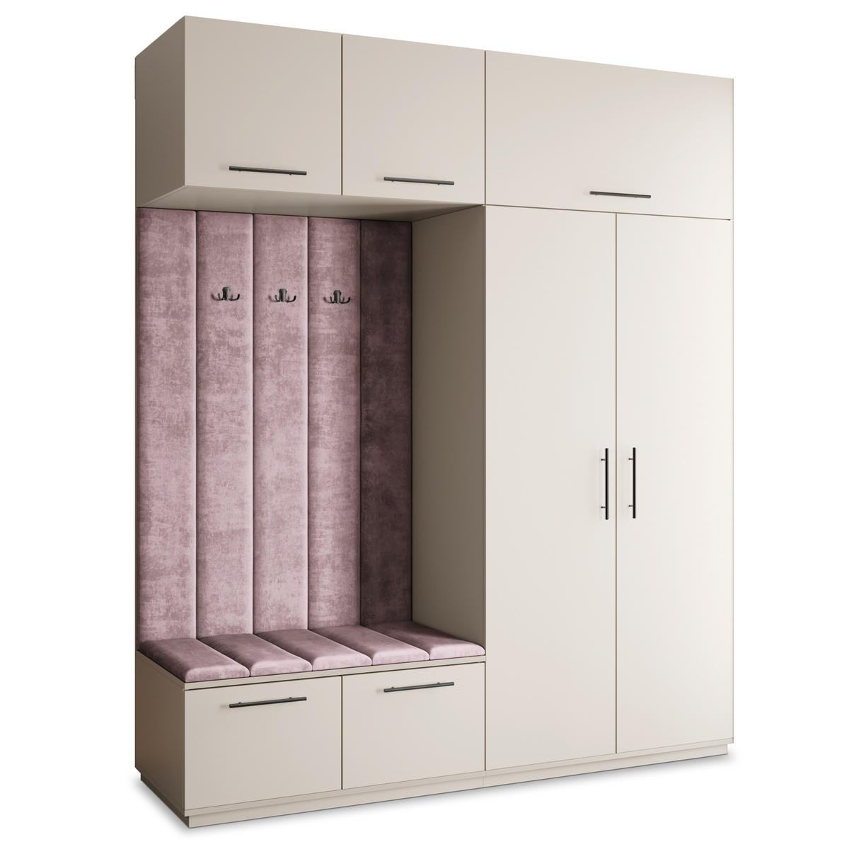 GARDEROBENSCHRANK REMA 200/240/60 cm Modern Garderobe-Set Kaschmir - Kaschmir/Lila, Holzwerkstoff (200/240/60cm) - MASSENO
