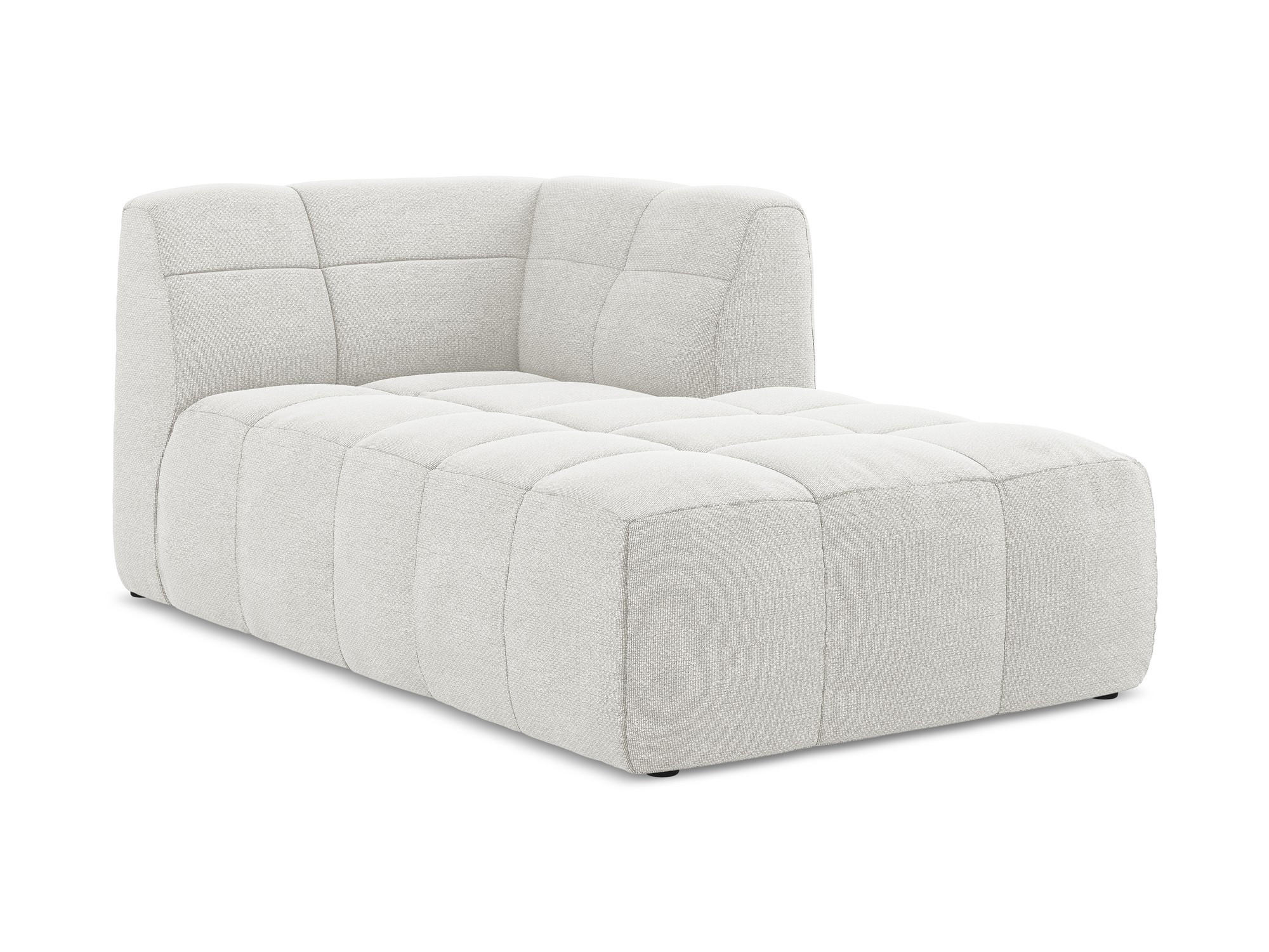 SOFAELEMENT Rechts Bouclé Stoff Weiß - Schwarz/Weiß, Holzwerkstoff/Kunststoff (101/77/175cm) - Makamii